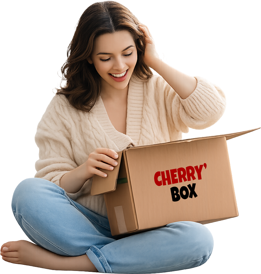 femme avec une box mensuelle